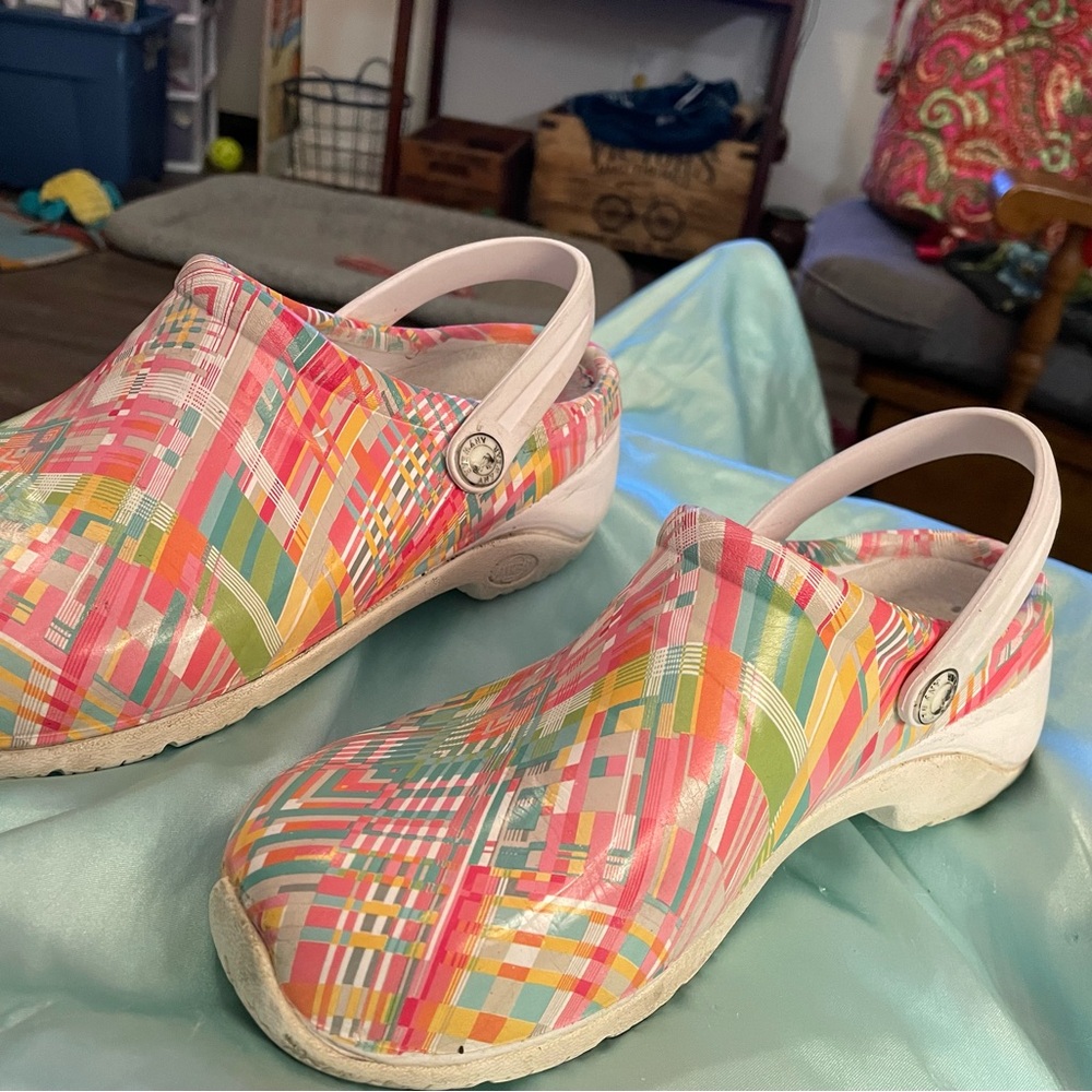 Colorful Plaid Clogs